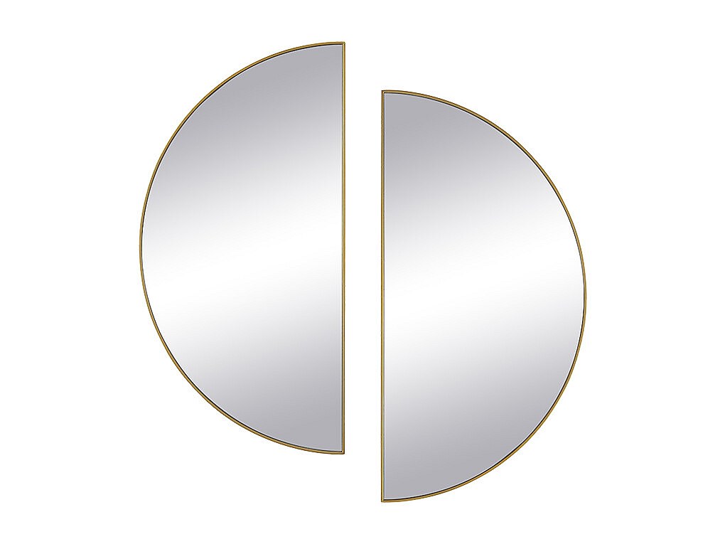 Spiegel halbrund Design 2er-Set - 50 x 100 cm - Goldfarben - GAVRA günstig online kaufen