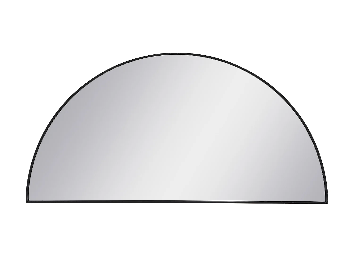 Lot de 2 miroirs demi-cercle design en métal - L.50 x H.100 cm - Noir - GAVRA