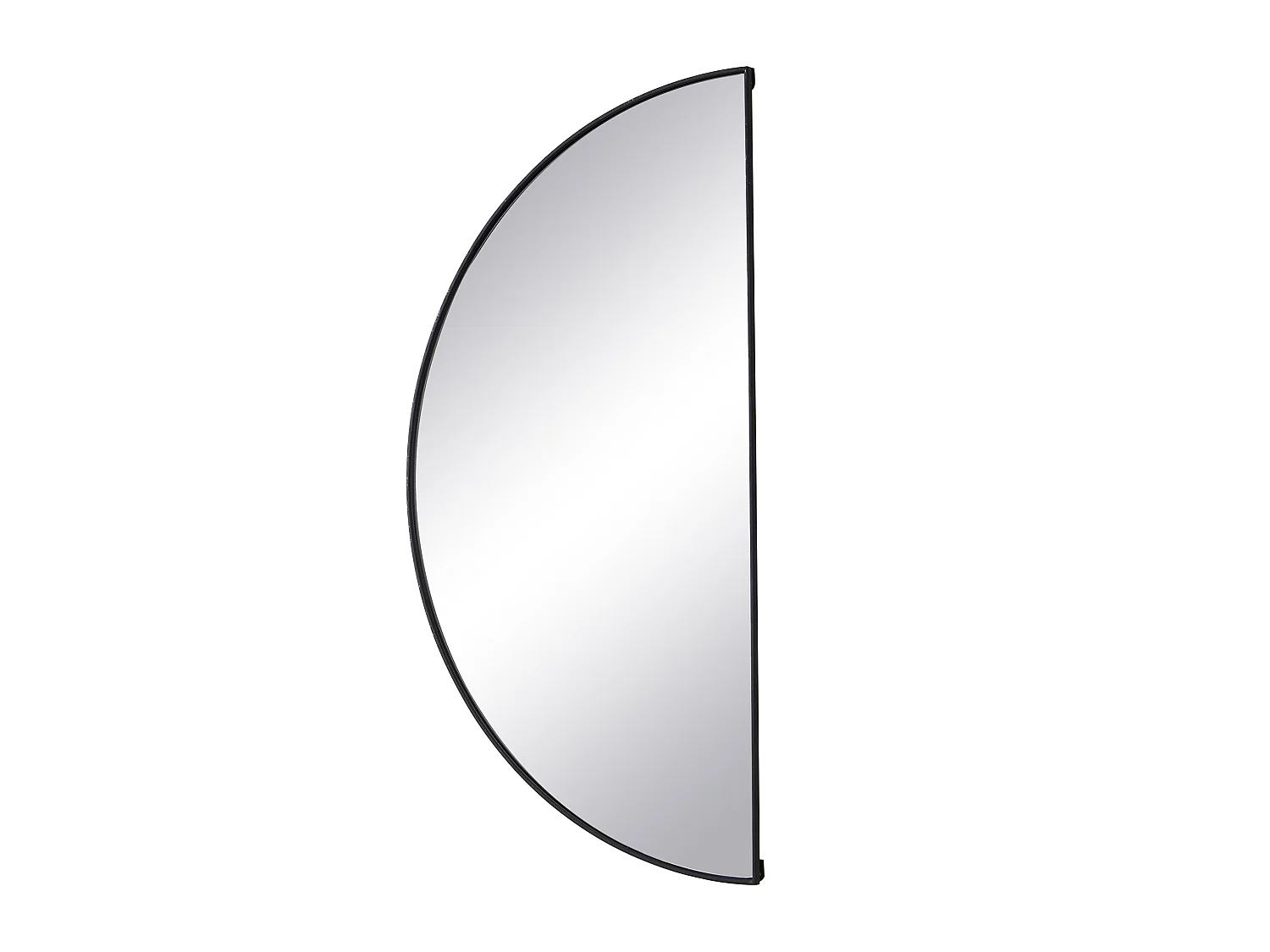 Lot de 2 miroirs demi-cercle design en métal - L.50 x H.100 cm - Noir - GAVRA