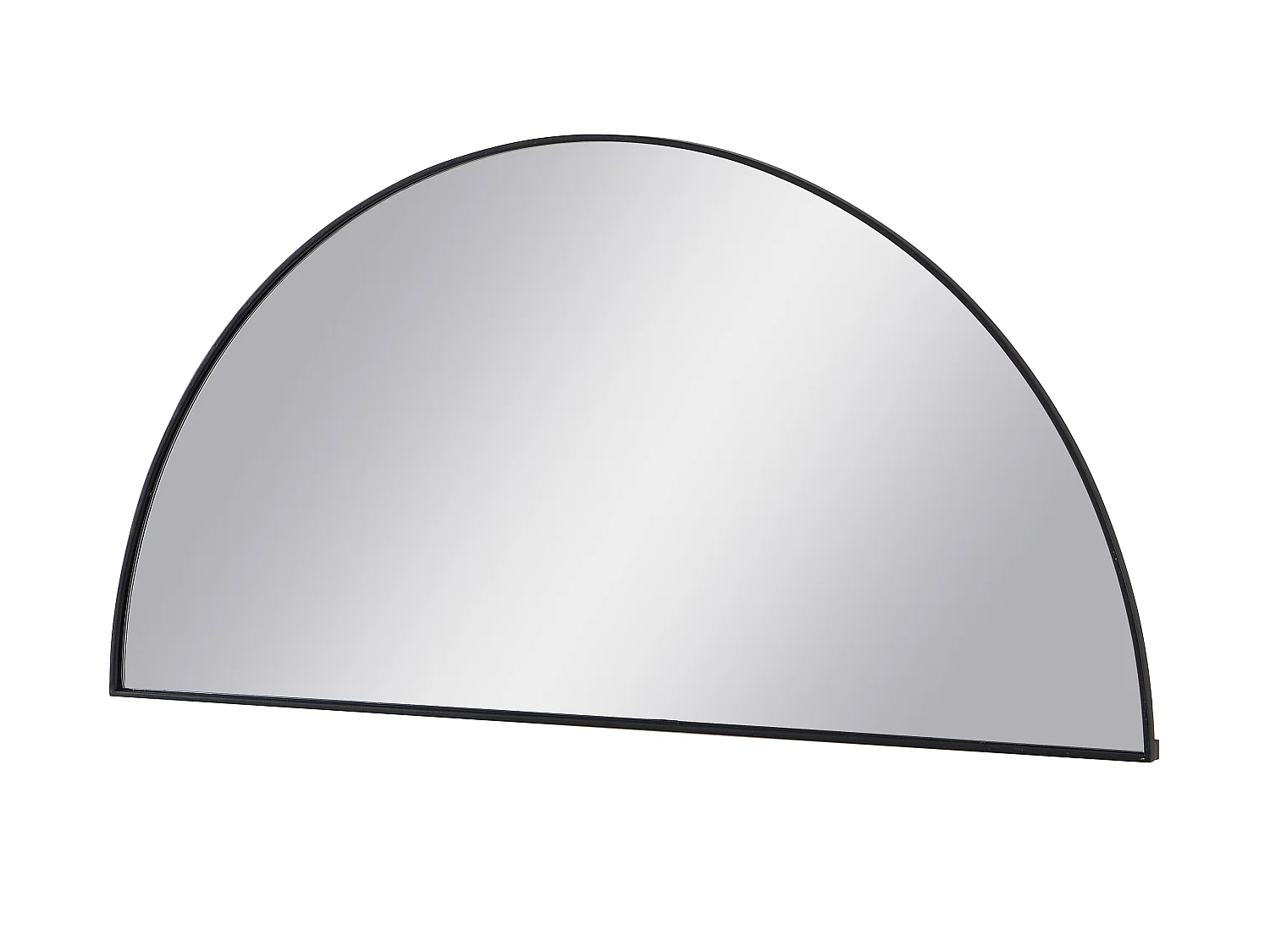 Zestaw 2 designerskich półokrągłych luster z metalu - Dł.50 x Wys.100 cm - Czarne - GAVRA