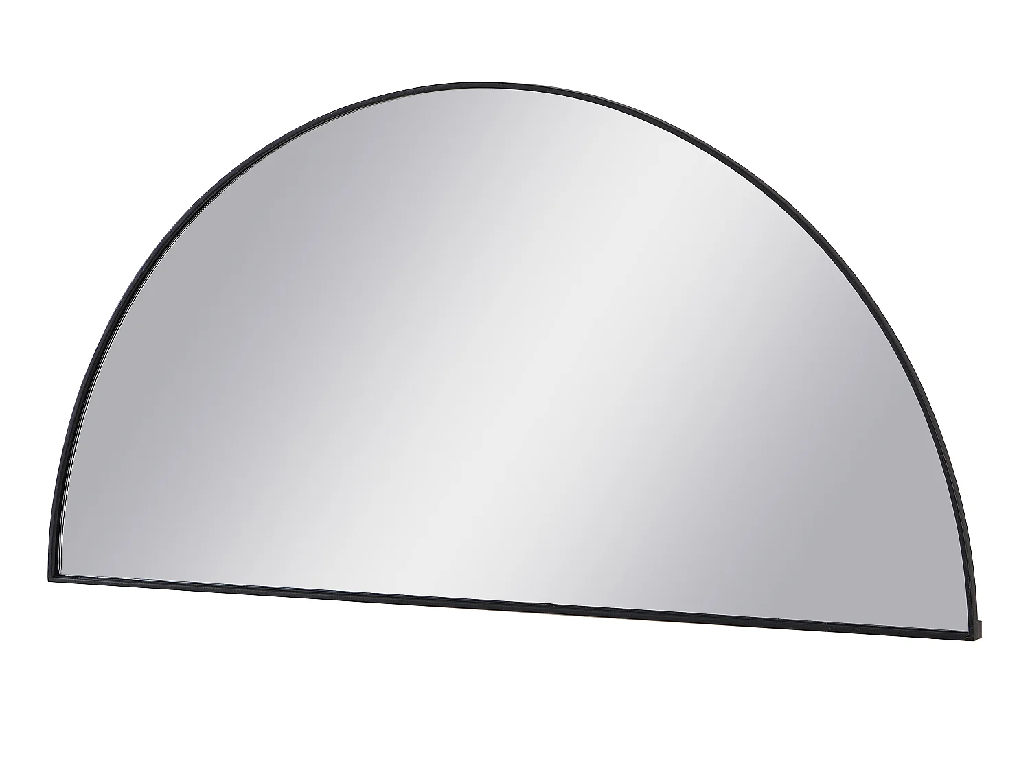 Lot de 2 miroirs demi-cercle design en métal - L.50 x H.100 cm - Noir - GAVRA