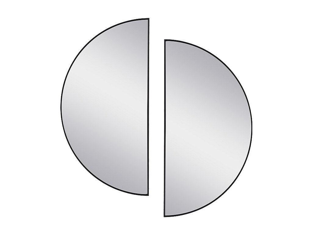 Spiegel halbrund Design 2er-Set - 50 x 100 cm - Schwarz - GAVRA günstig online kaufen