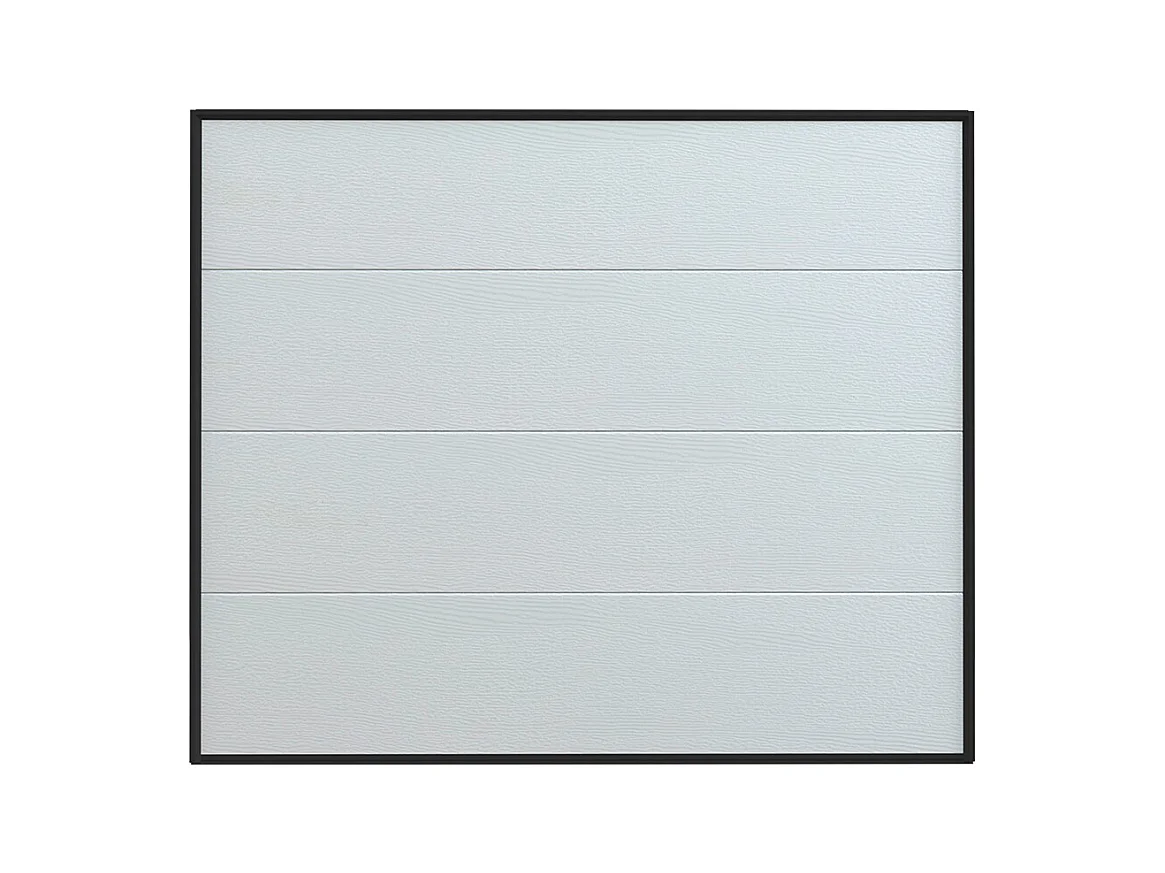 Porte de garage sectionnelle effet bois blanc avec moteur Somfy L254 x H218 cm - PRIETA