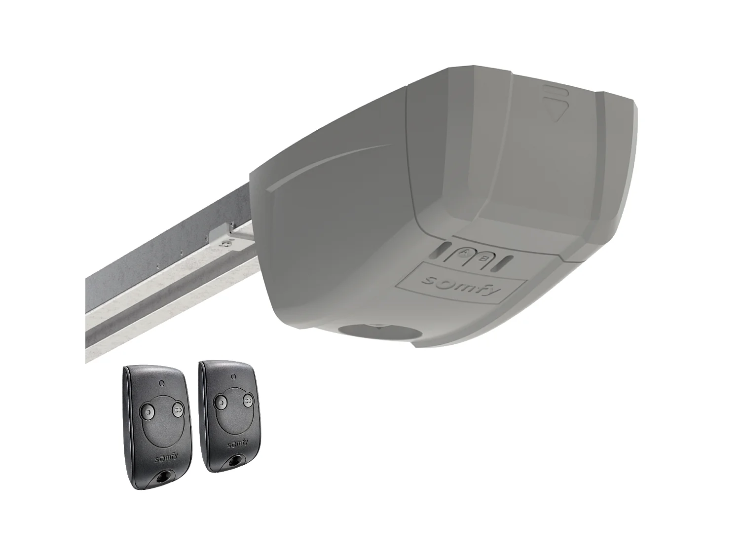 Porte de garage sectionnelle effet bois blanc avec moteur Somfy L254 x H218 cm - PRIETA