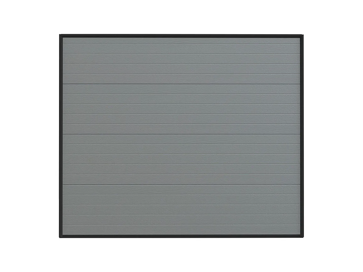 Porte de garage sectionnelle effet rainuré gris avec moteur Somfy L254 x H218 cm - NORIA