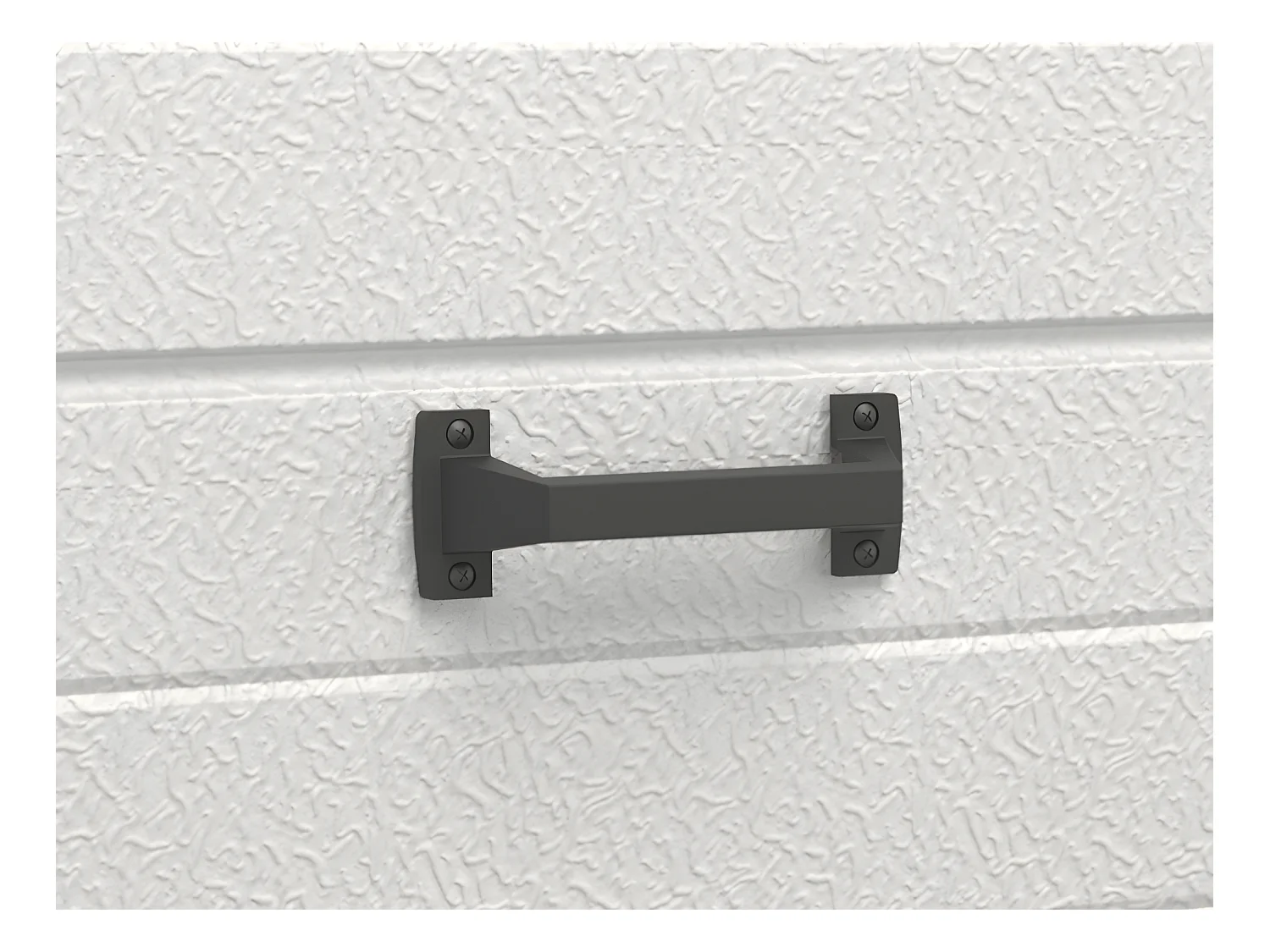 Porte de garage sectionnelle effet rainuré gris avec moteur Somfy L254 x H218 cm - NORIA