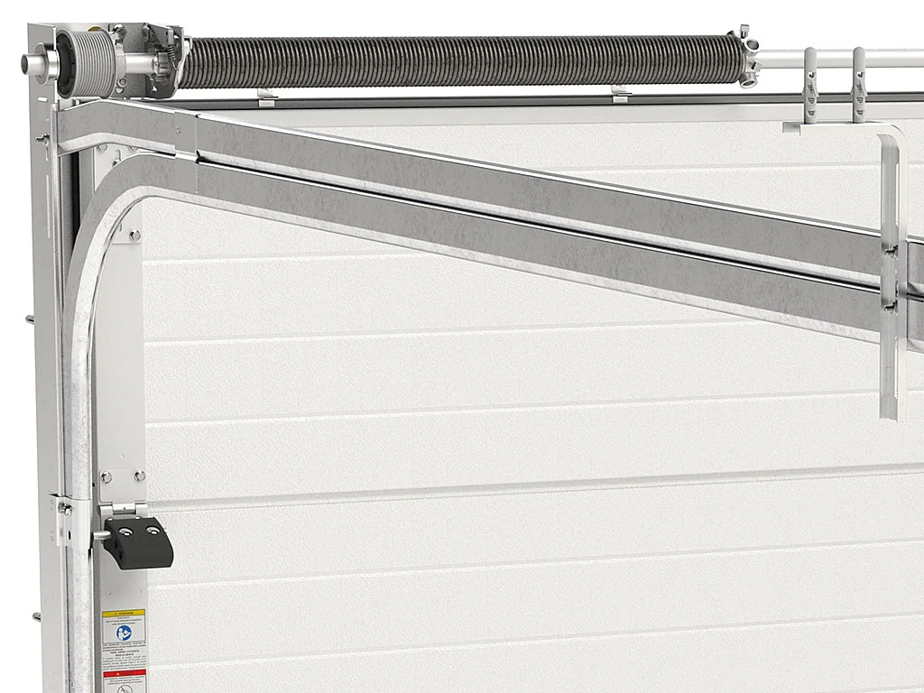 Sectionale garagedeur grijs gegroefd effect met motor - NORIA