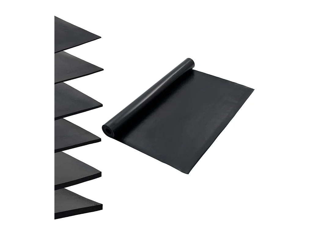 Tapis en caoutchouc antidérapant 1,2x5 m 2 mm Lisse