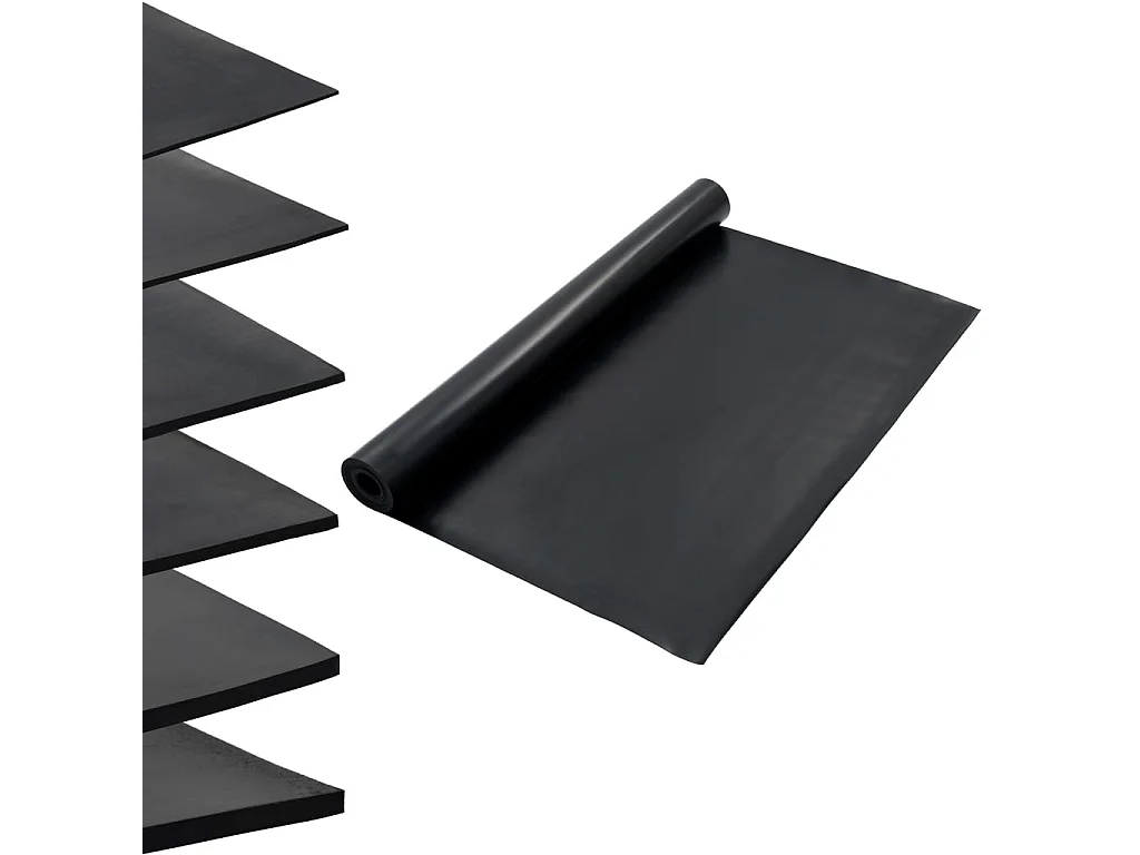 Tapis en caoutchouc antidérapant 1,2x5 m 2 mm Lisse