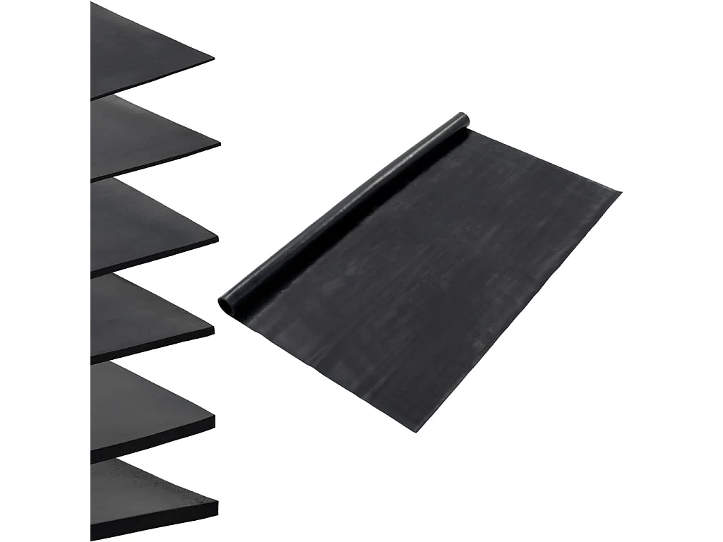 Tapis en caoutchouc antidérapant 1,2x5 m 1 mm Lisse