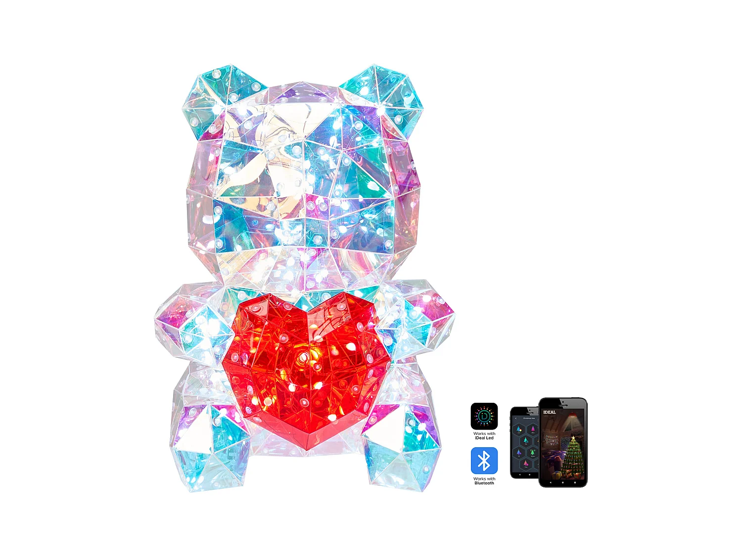 Décoration LED Ours en peluche RIGEL avec l'application Multicolore