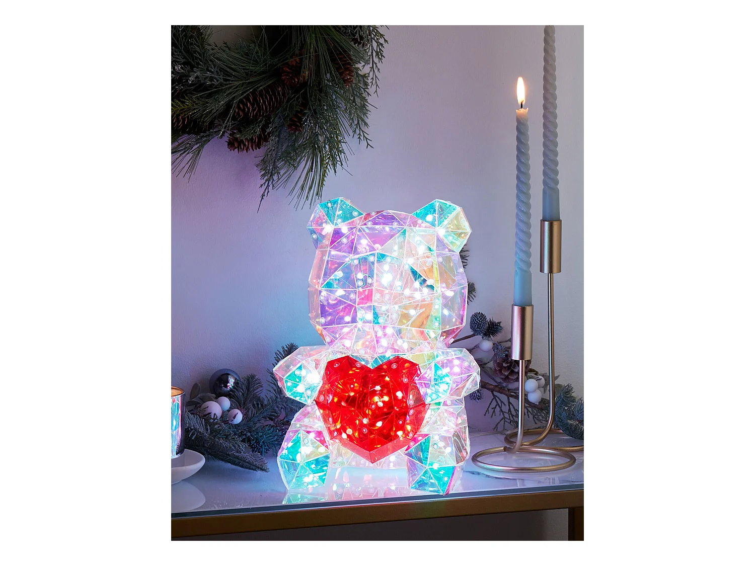 Décoration LED Ours en peluche RIGEL avec l'application Multicolore