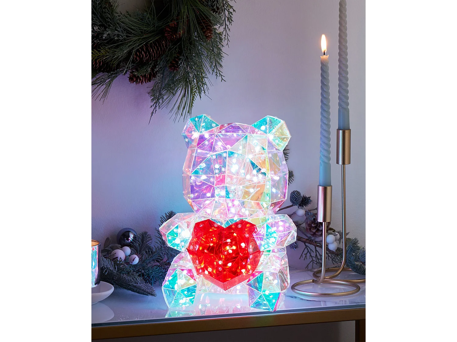 Décoration LED Ours en peluche RIGEL avec l'application Multicolore