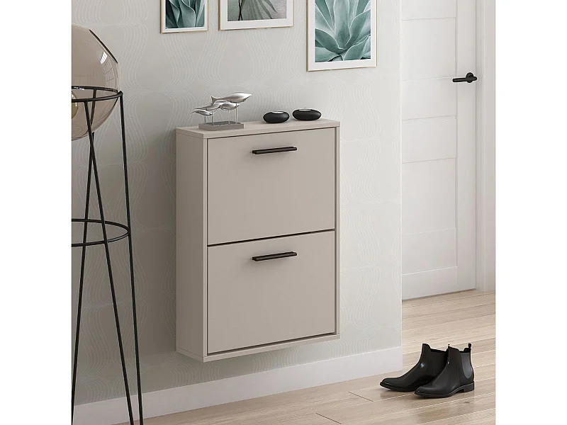 Zapatero New Aura 2 puertas abatibles beige 73x54x18 cm