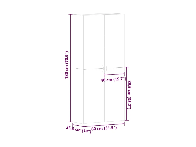 Zapatero Copo 2 puertas 6 compartimentos blanco 180x80x35,5 cm