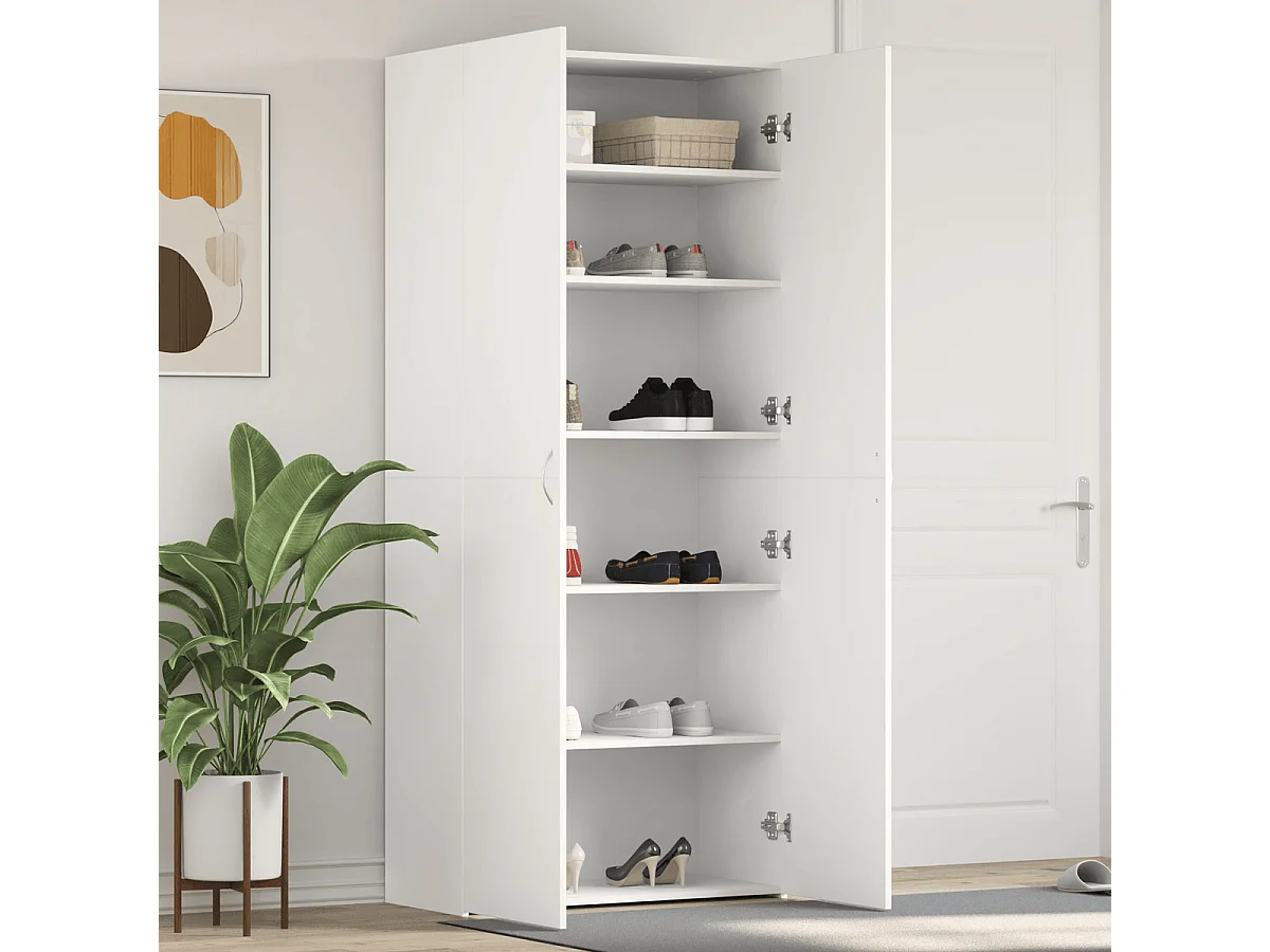 Zapatero Copo 2 puertas 6 compartimentos blanco 180x80x35,5 cm