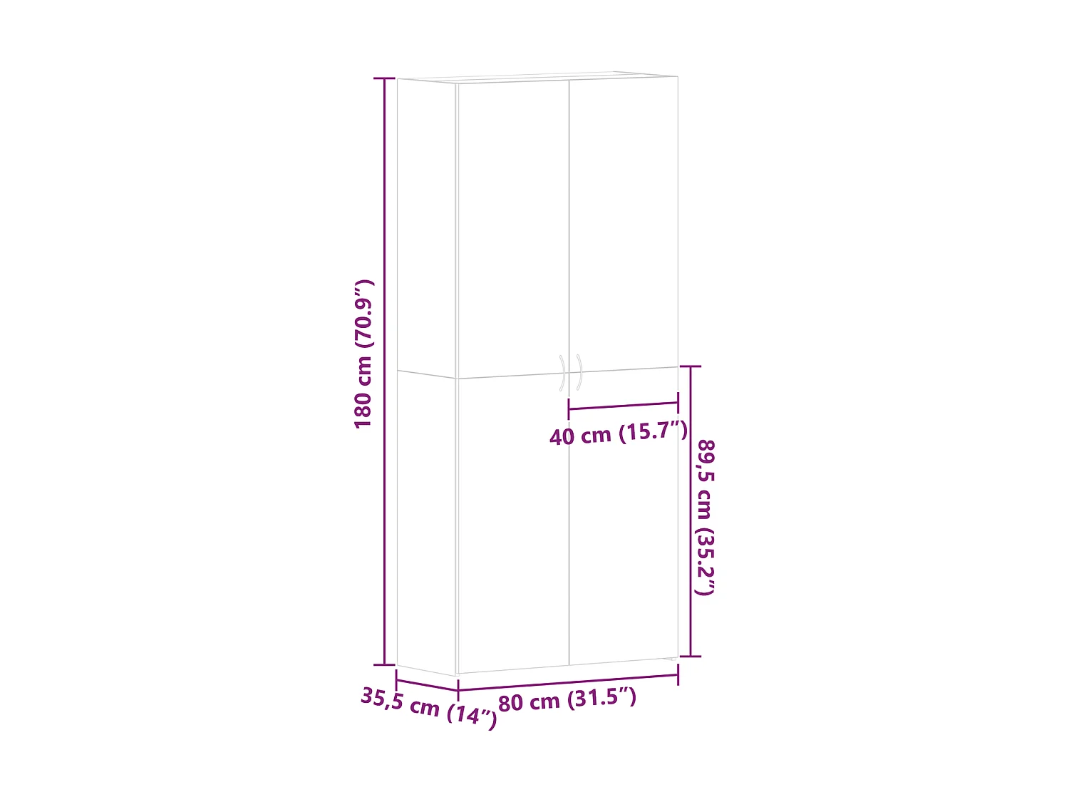 Zapatero Copo 2 puertas 6 compartimentos blanco 180x80x35,5 cm