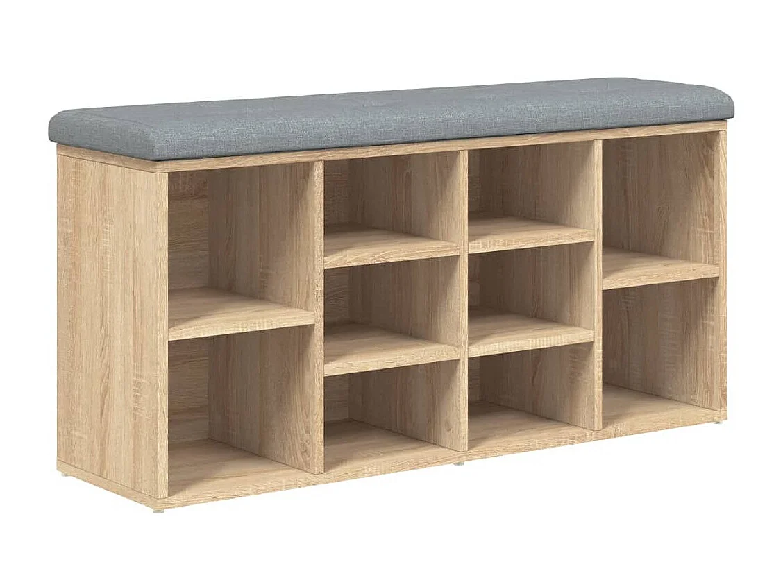 Banc à chaussures chêne sonoma 102x32x50 cm bois d'ingénierie