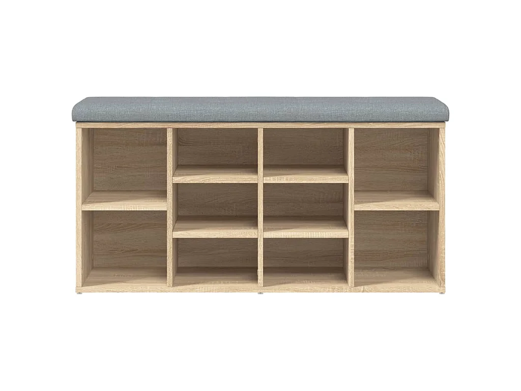 Banc à chaussures chêne sonoma 102x32x50 cm bois d'ingénierie