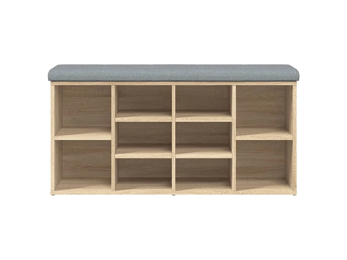 Banc à chaussures chêne sonoma 102x32x50 cm bois d'ingénierie