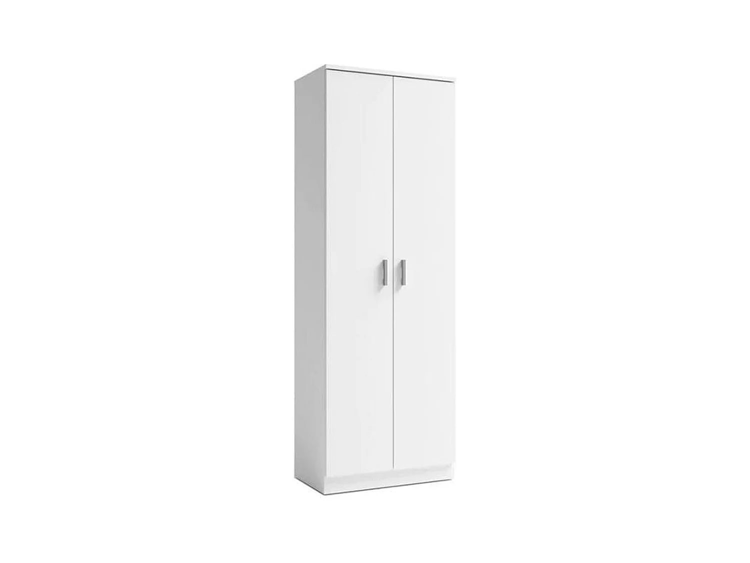 Meuble à chaussures d'entrée, meuble auxiliaire blanc, 2 portes, 6 étagères, 60 cm