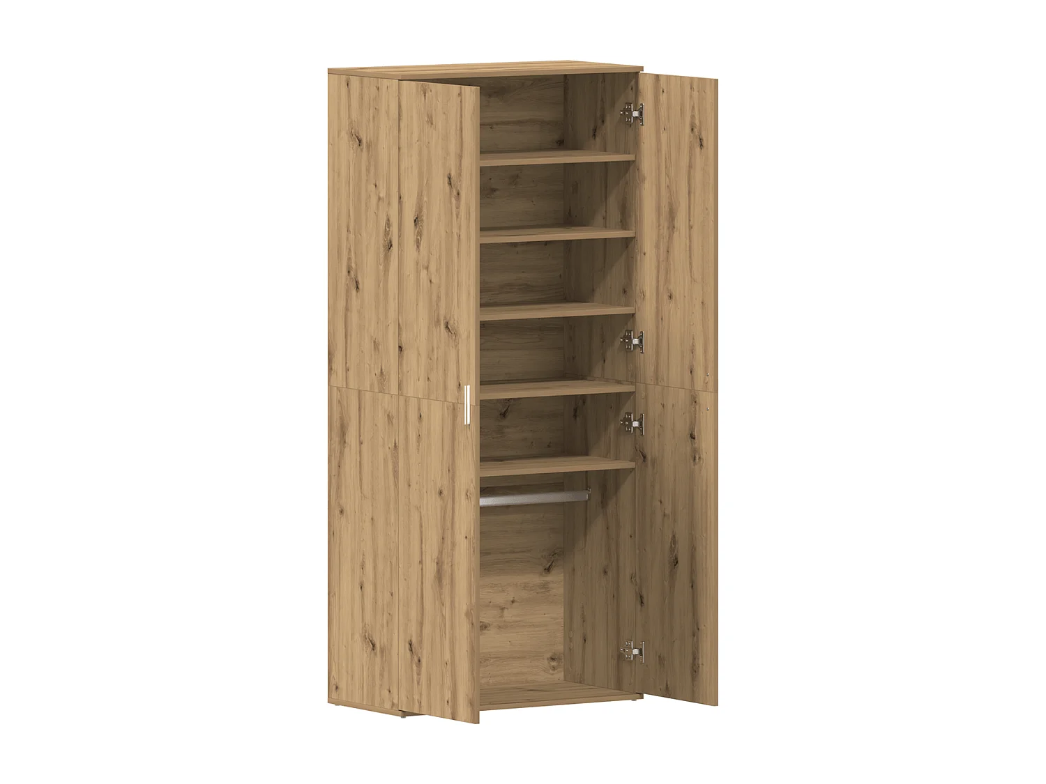 Zapatero Nieve 5 estantes + barra natural 180x80x39 cm