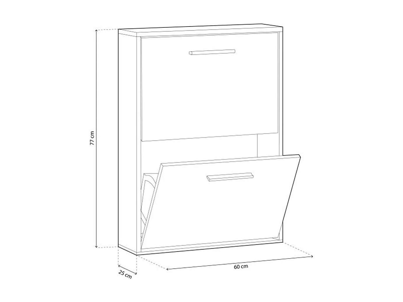 Zapatero Aura 2 puertas 6 pares blanco 73x54x18 cm