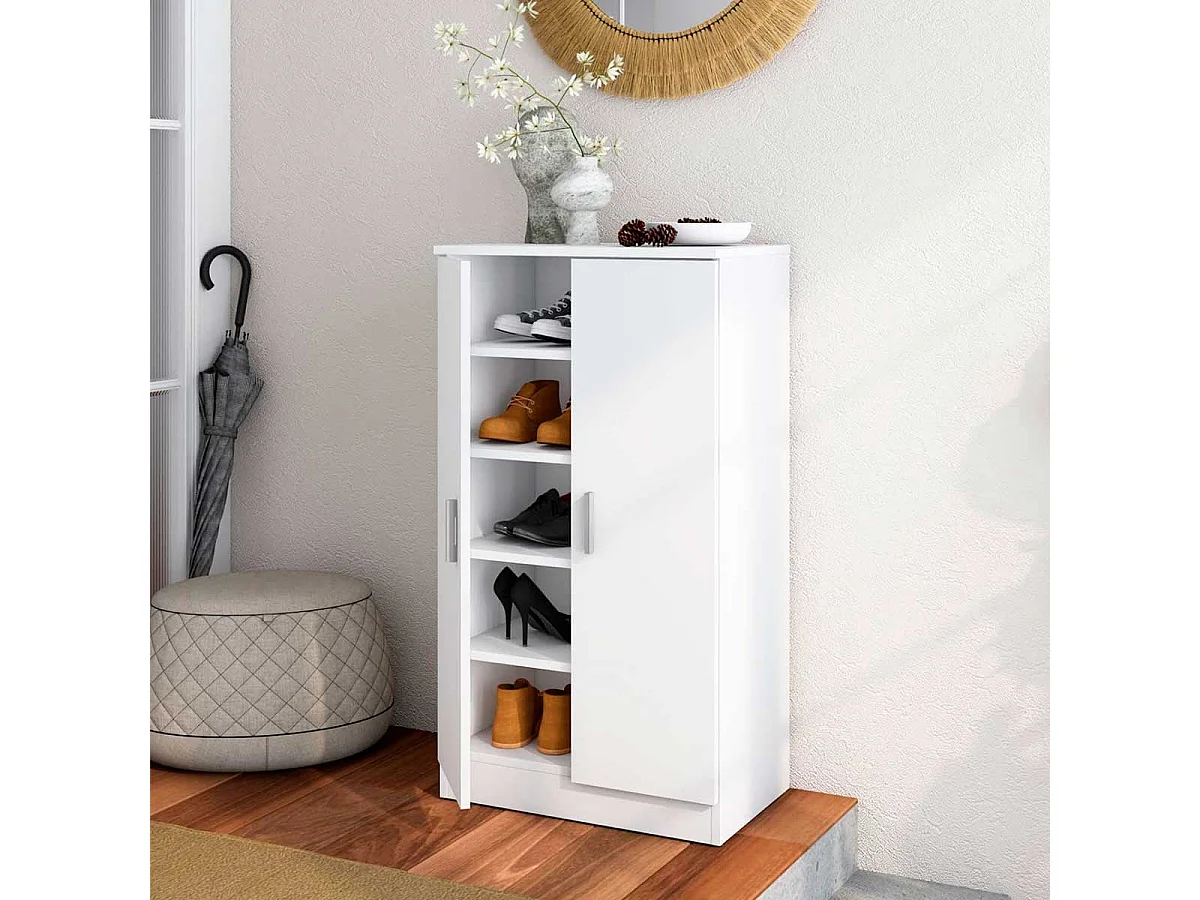 Zapatero Rhin 4 estantes blanco mate 100,5x55,2x35 cm