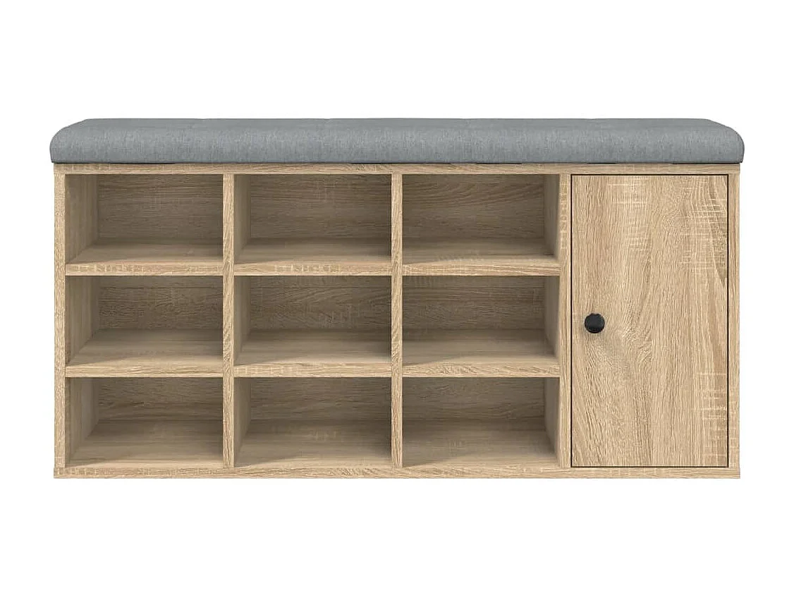 Banc à chaussures chêne sonoma 102x32x50 cm bois d'ingénierie