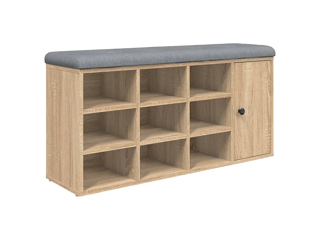 Banc à chaussures chêne sonoma 102x32x50 cm bois d'ingénierie