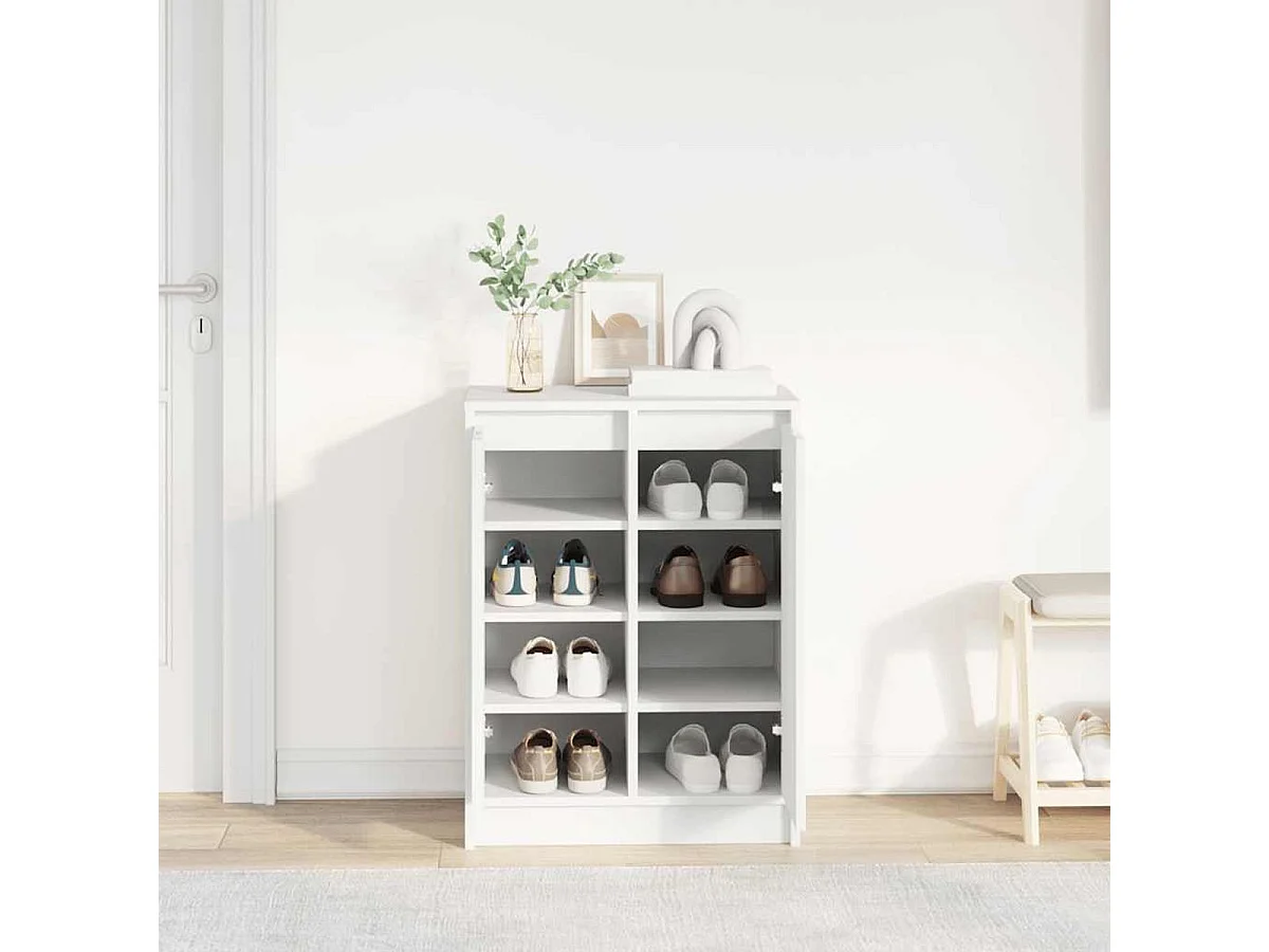 Zapatero Thina 8 compartimentos blanco 76x57x34 cm