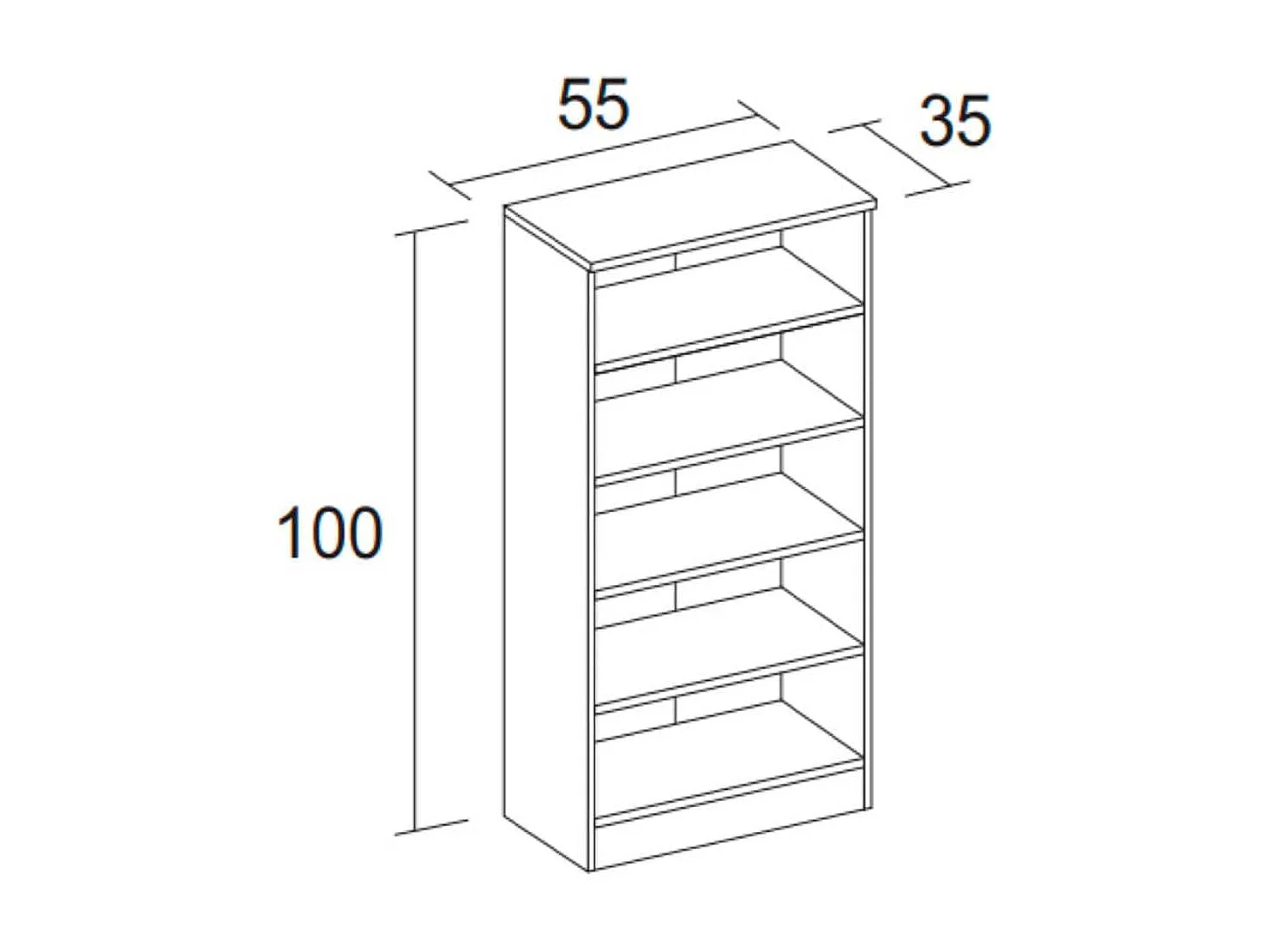 Zapatero Rhin 4 estantes natural 100,5x55,2x35 cm