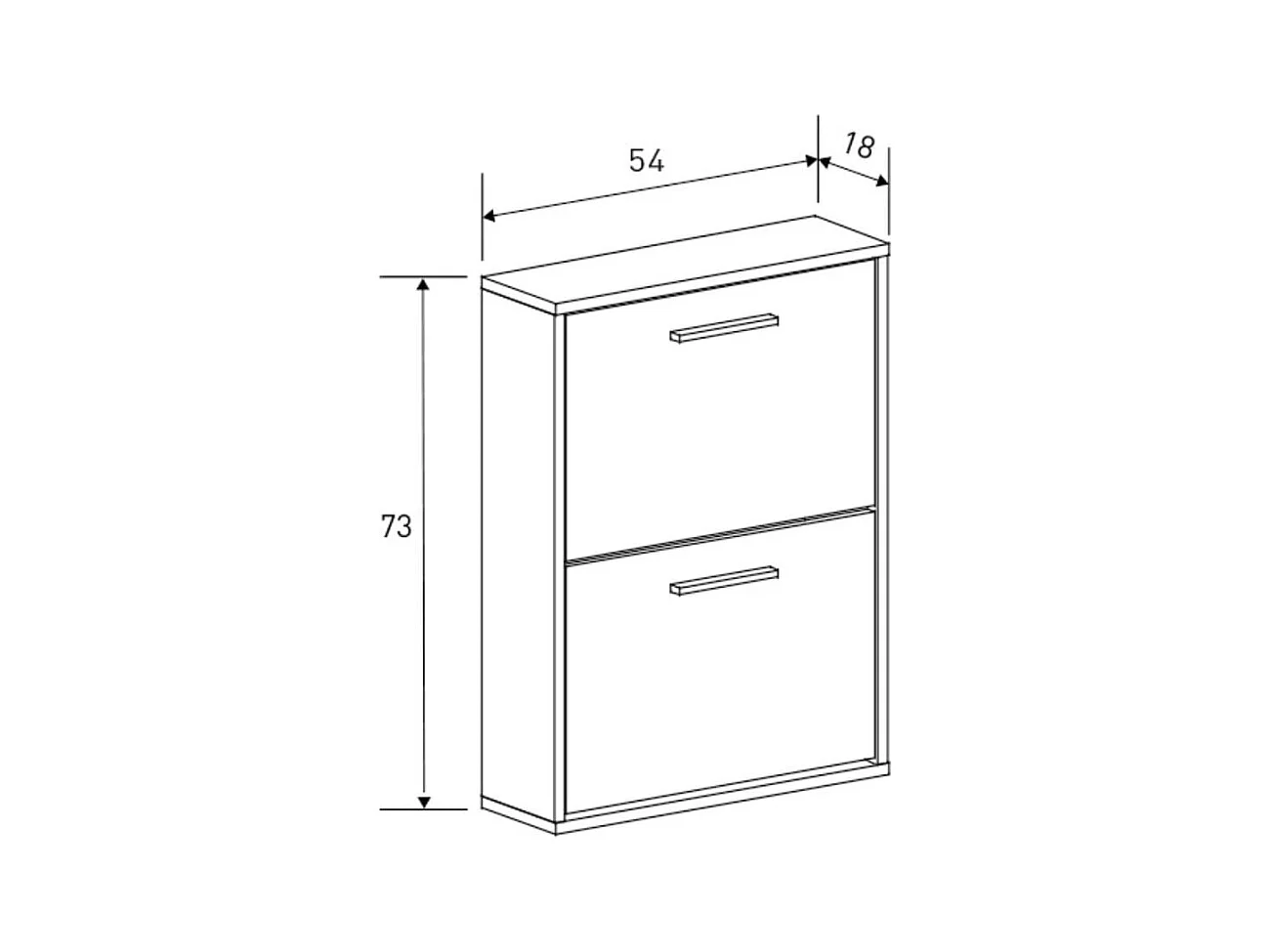 Zapatero New Aura 2 puertas abatibles natural 73x54x18 cm
