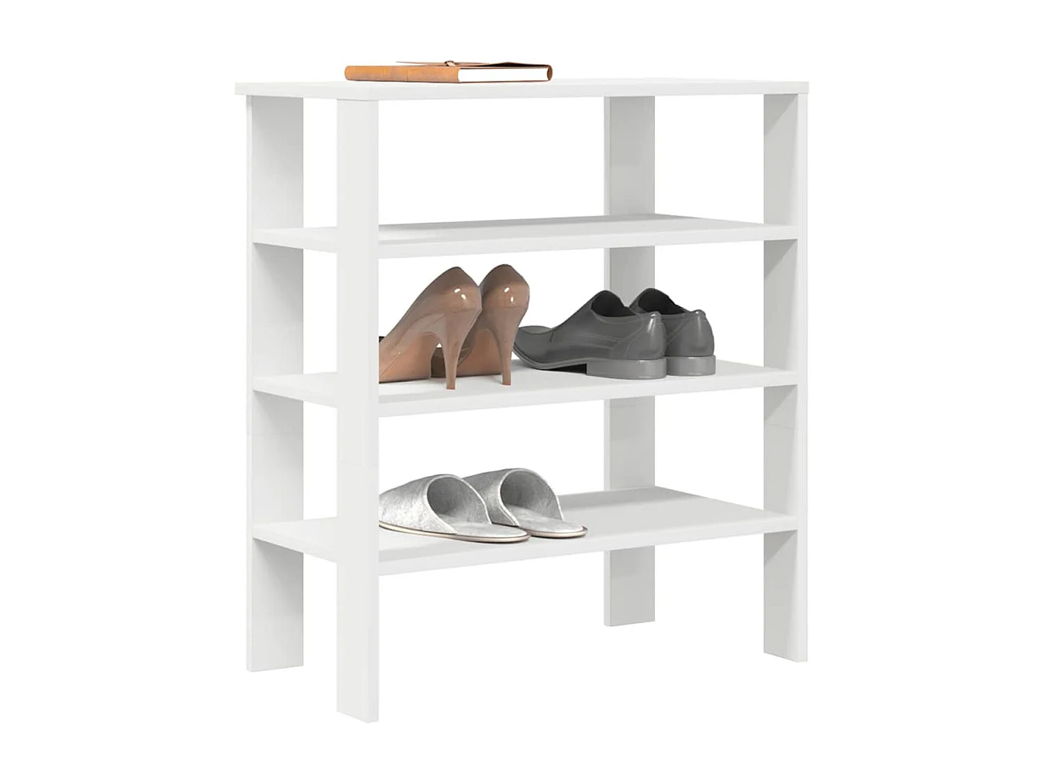 Zapatero Moon 4 niveles blanco 70x61x32 cm