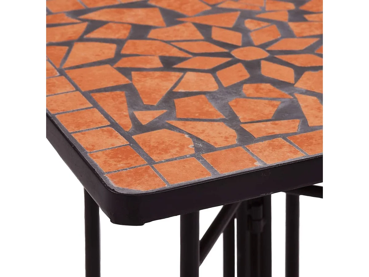 Mesa de exterior Mosaico cerámica marrón 56x35x35 cm