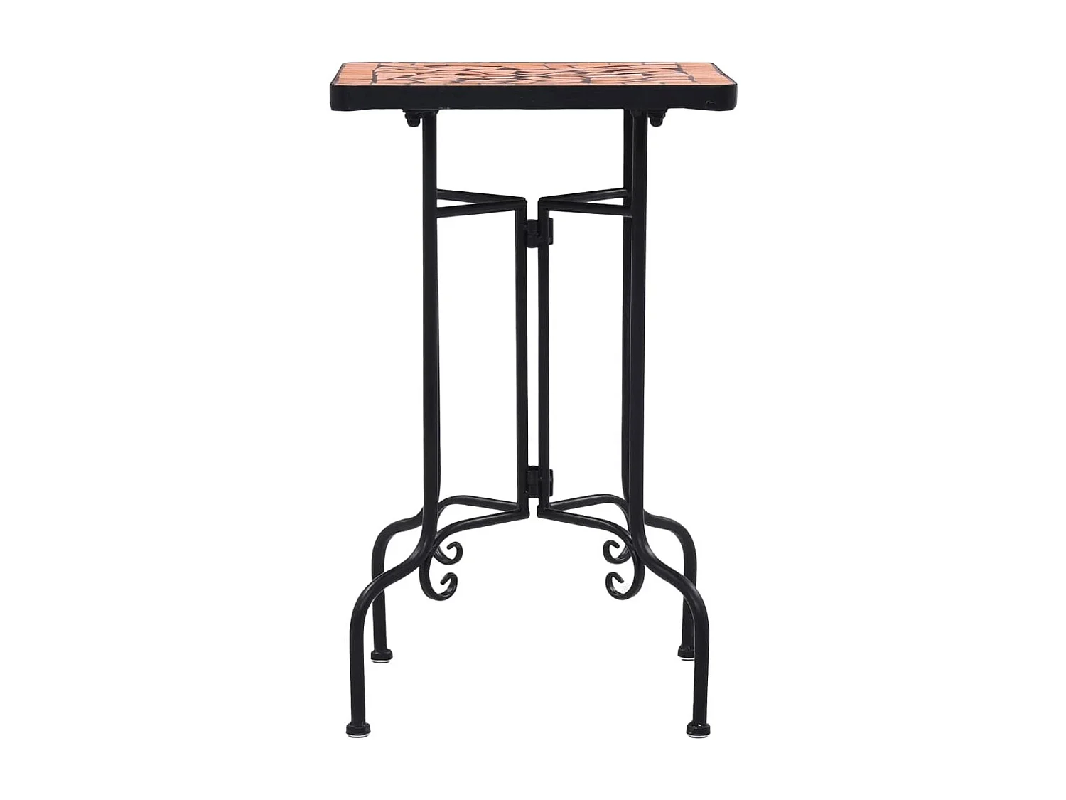 Mesa de exterior Mosaico cerámica marrón 56x35x35 cm