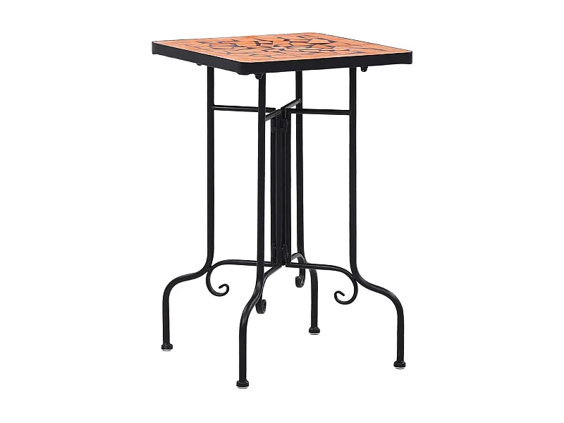 Mesa de exterior Mosaico cerámica marrón 56x35x35 cm