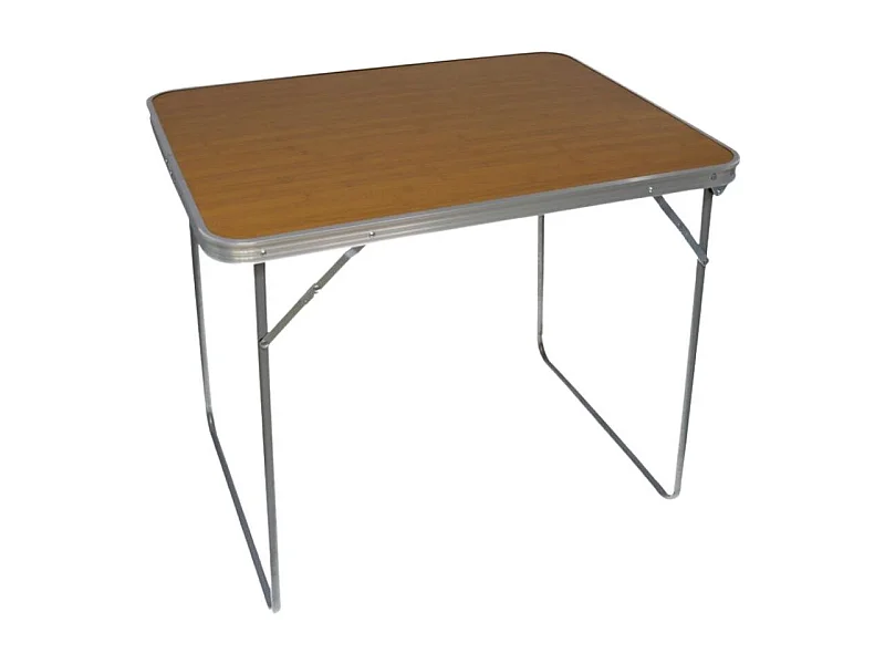 Mesa de camping plegable aluminio marrón 70x80x60 cm