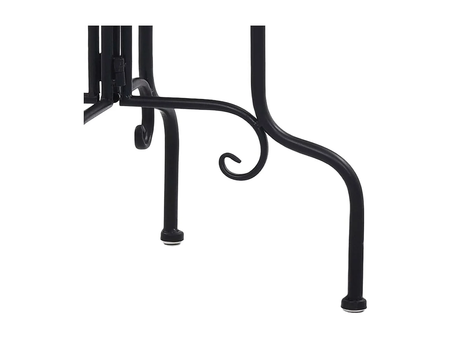 Mesa de exterior Mosaico cerámica blanco/marrón 56x35x35 cm