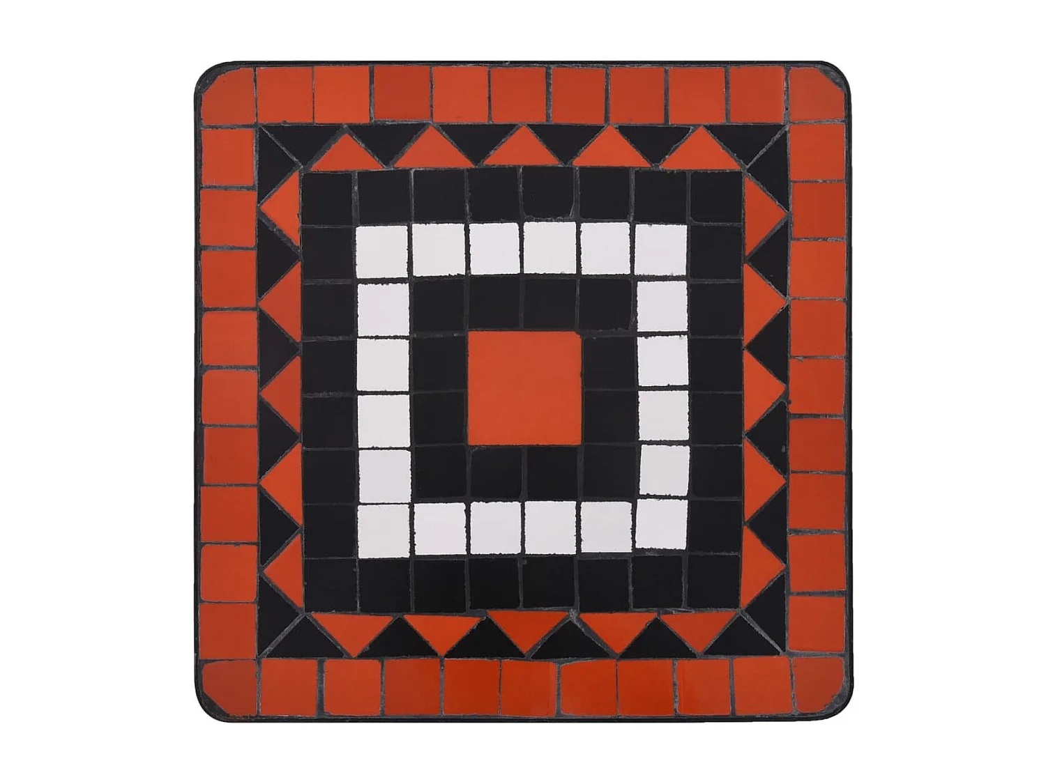 Mesa de exterior Mosaico cerámica blanco/marrón 56x35x35 cm