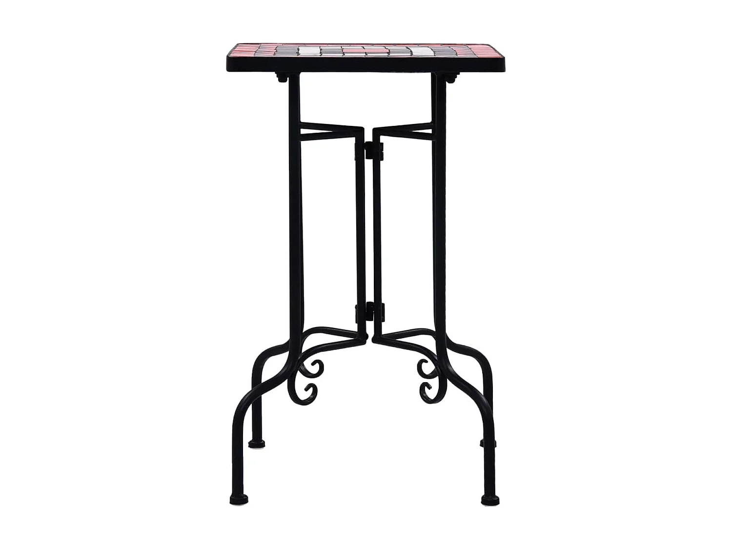 Mesa de exterior Mosaico cerámica blanco/marrón 56x35x35 cm