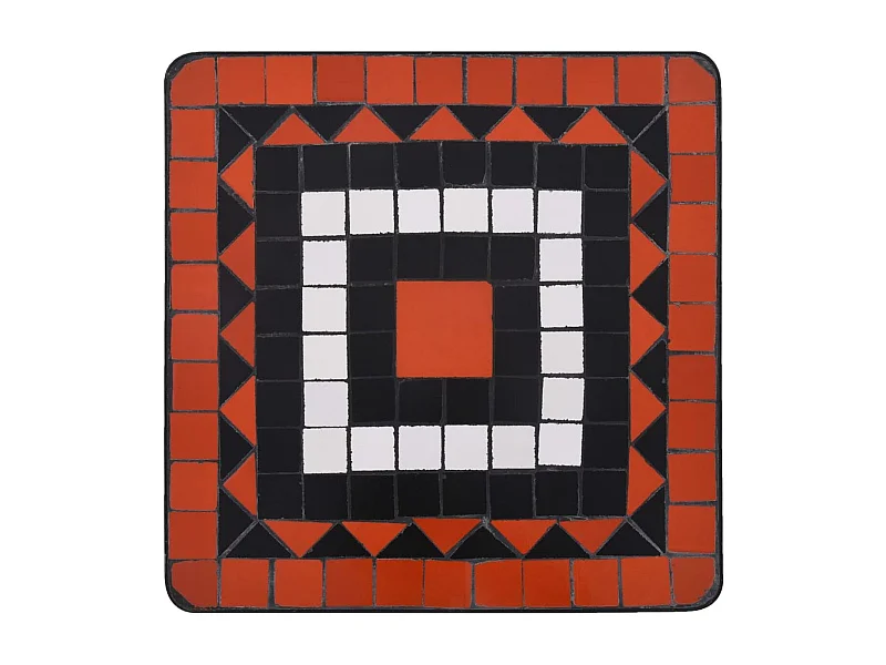 Mesa de exterior Mosaico cerámica blanco/marrón 56x35x35 cm