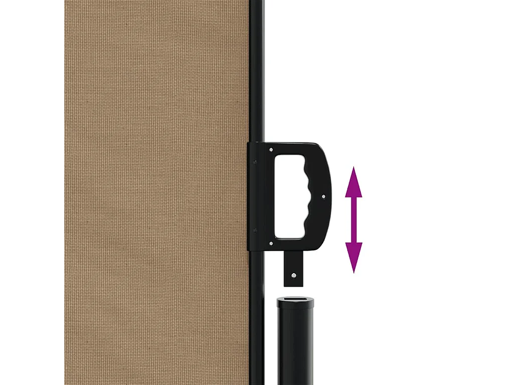 Toldo lateral retráctil gris taupe 140x1000 cm