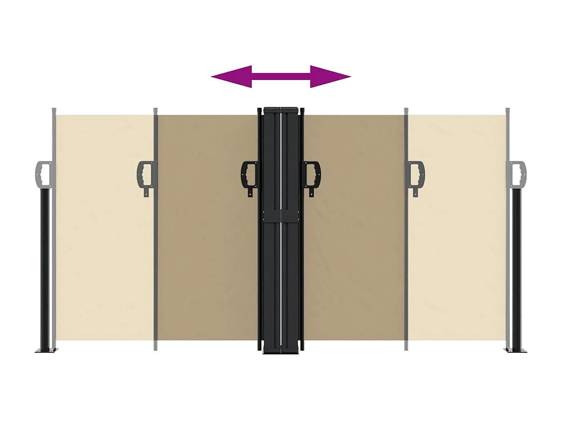 Toldo lateral retráctil beige 120x1000 cm