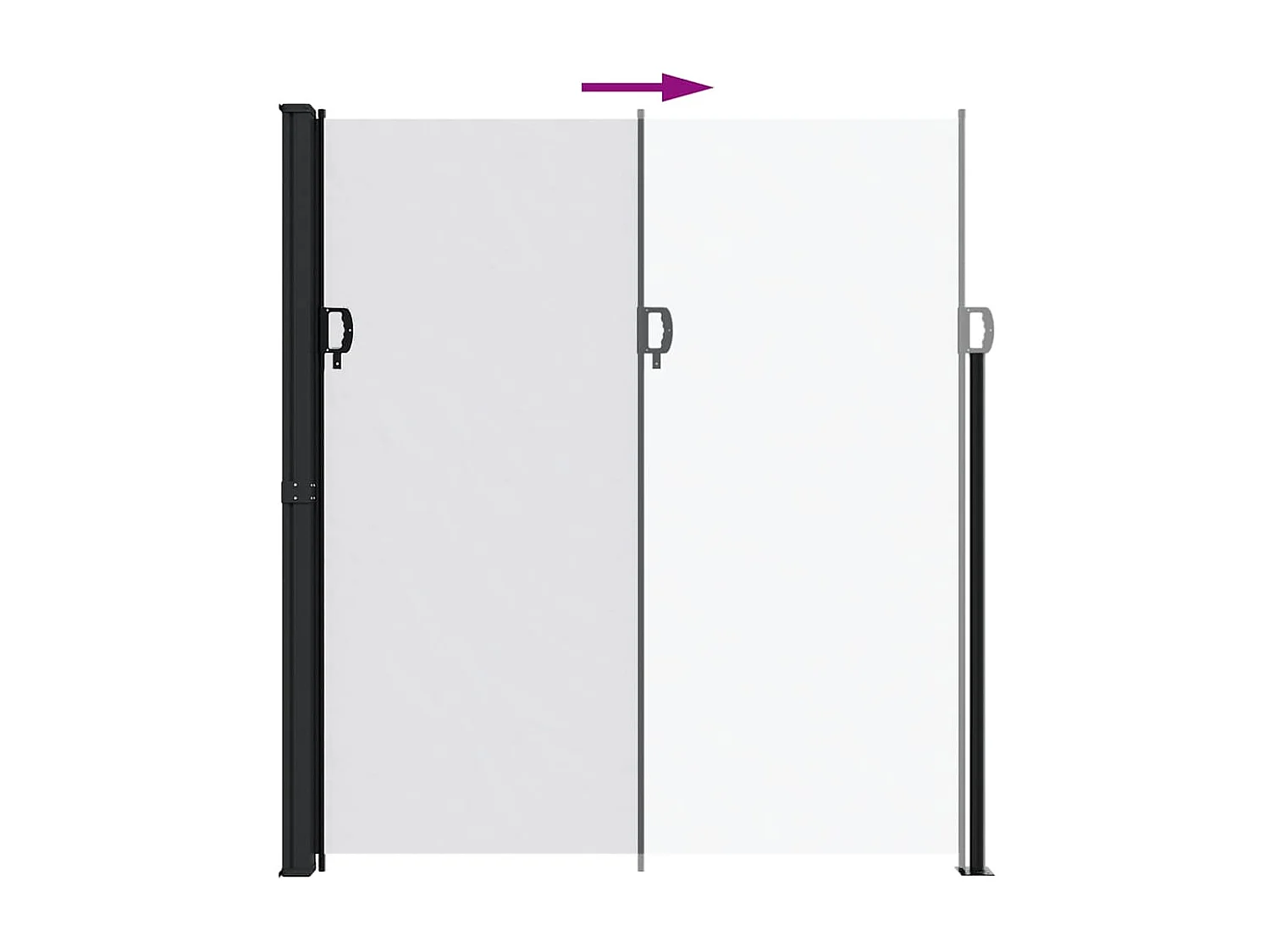 Toldo lateral retráctil blanco 220x600 cm