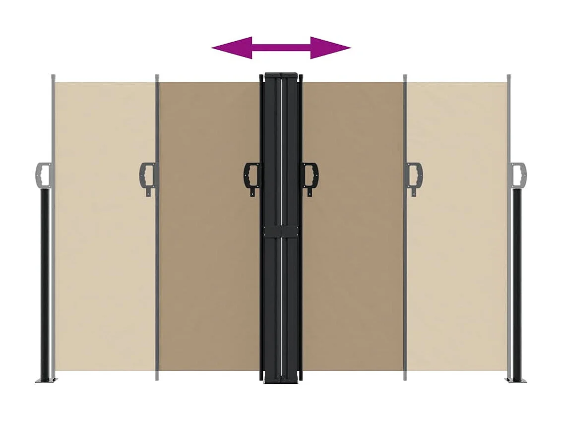 Toldo lateral retráctil gris taupe 160x1200 cm