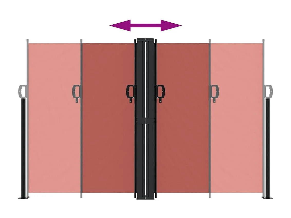 Toldo lateral retráctil terracota 160x1000 cm