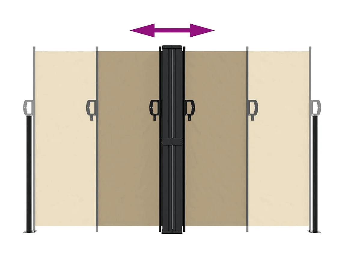 Toldo lateral retráctil beige 160x1200 cm