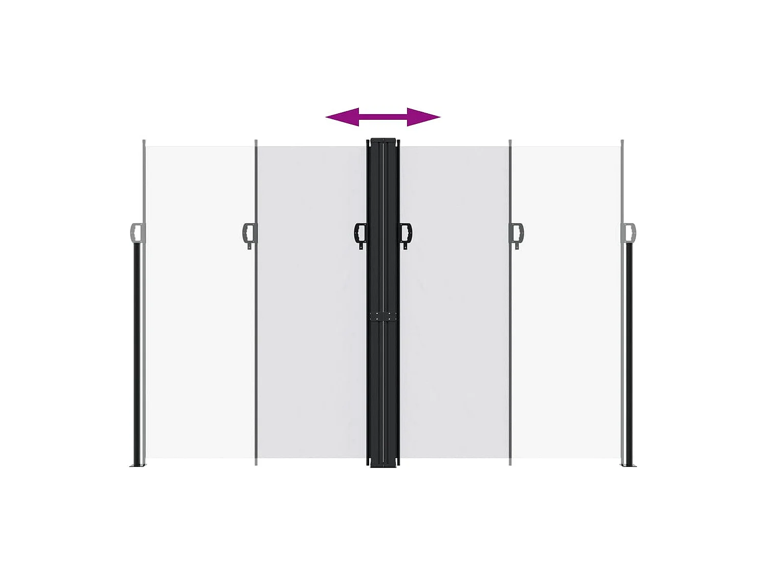 Toldo lateral retráctil blanco 220x600 cm