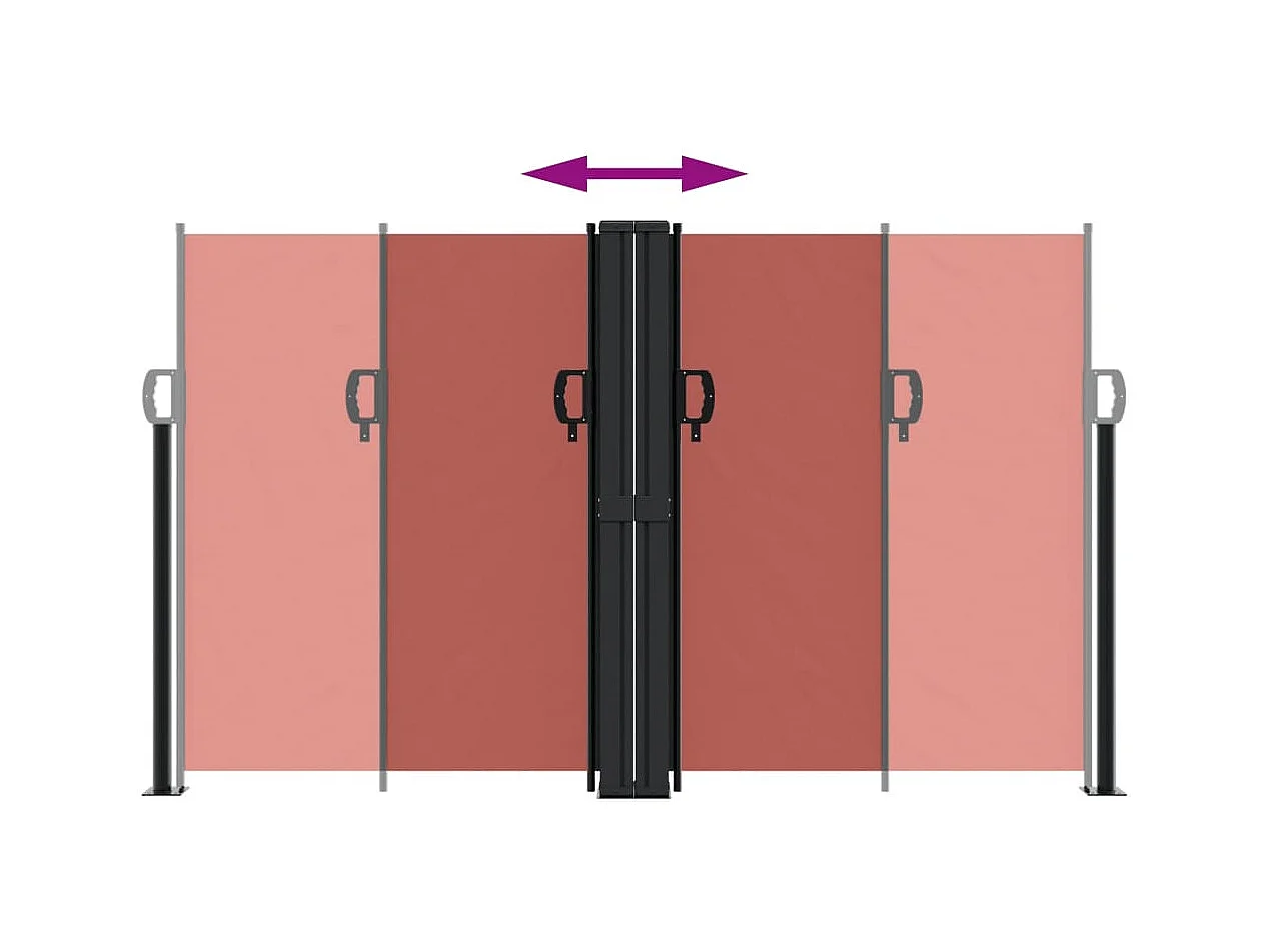 Toldo lateral retráctil terracota 140x1000 cm